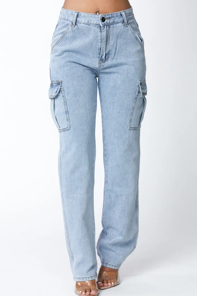 Light Wash Cargo Pants