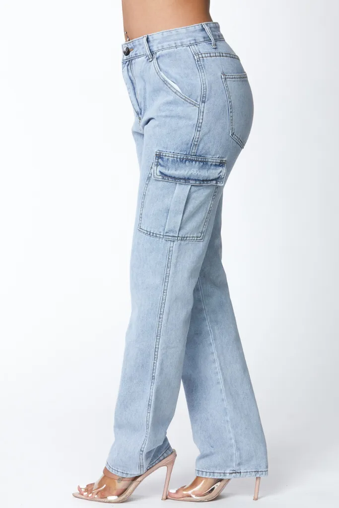 Light Wash Cargo Pants