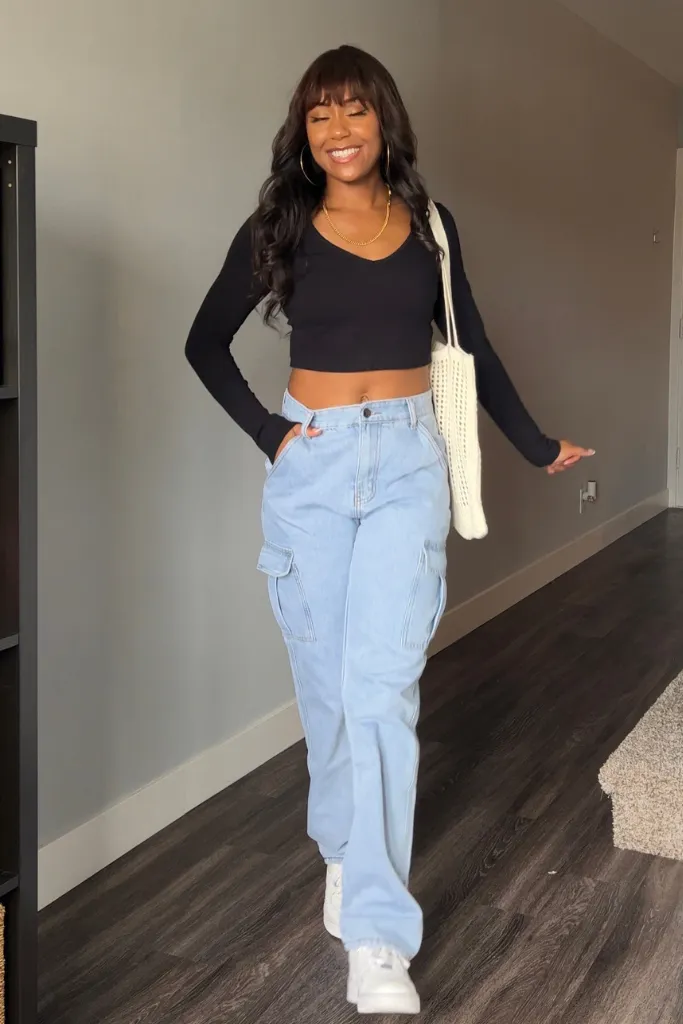 Light Wash Cargo Pants