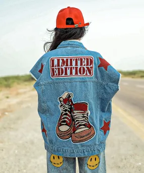 Limited Edition Light Blue Denim Vest Women | El Denim Vol. 1: Highway | Weave Wardrobe
