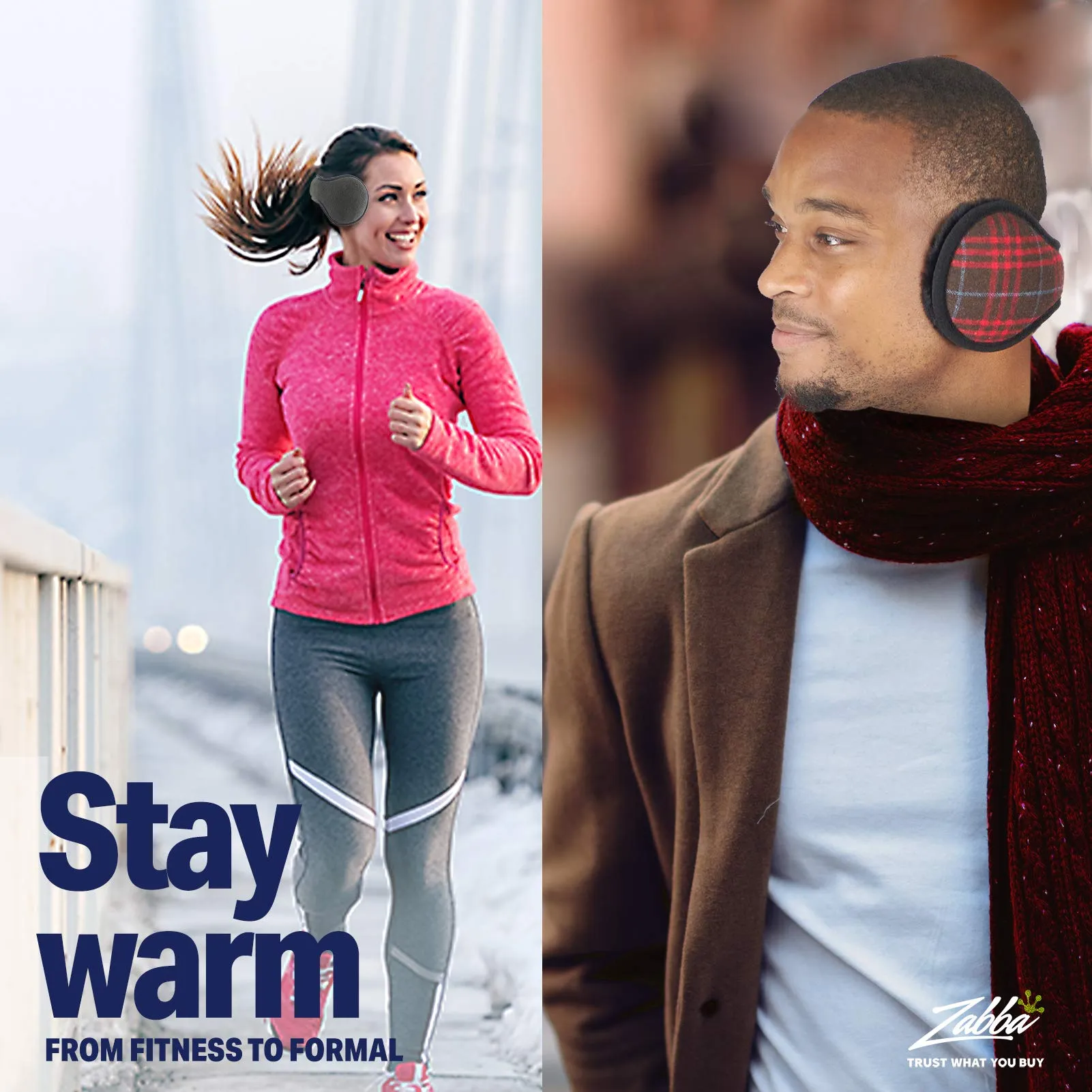 LUTHER PIKE SEATTLE Ear Muffs for Winter - Women & Men's Behind-the-Head Warmers﻿