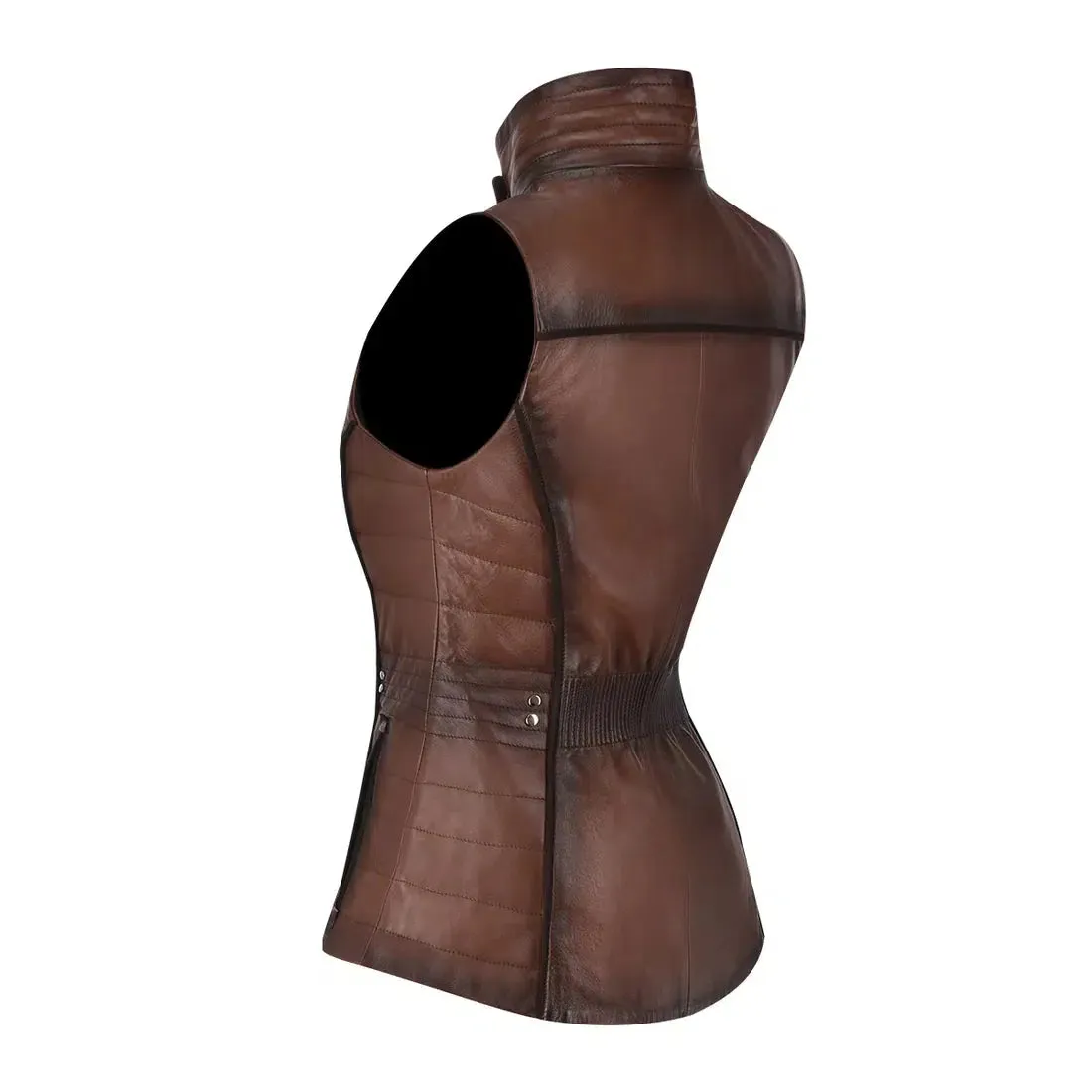 M276COC -   Cuadra brown western fashion soft lambskin vest for women