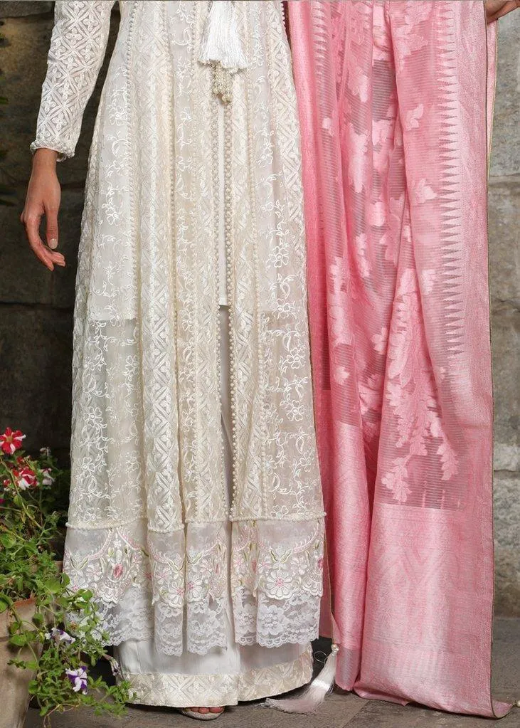 Maheen Trends - Amethyst - White & Pink - 3 Piece - Organza