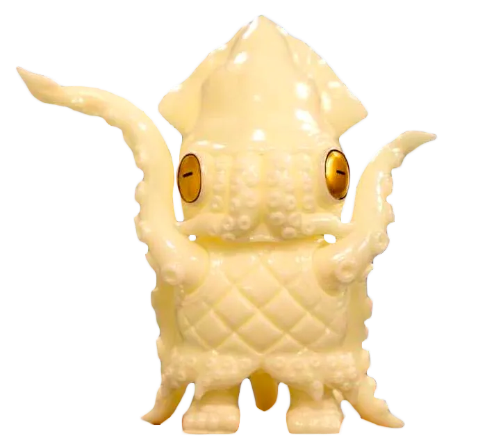 Mame Moyashi Chef Squidiano Sofubi Chino Lam GID Tencho Soft Vinyl Squid Figure