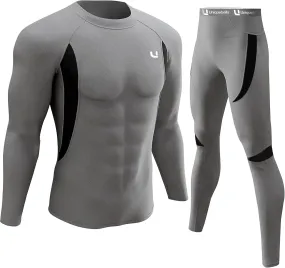 Men'S Thermal Underwear Sets Top & Long Johns Fleece Sweat Quick Drying Thermo Base Layer
