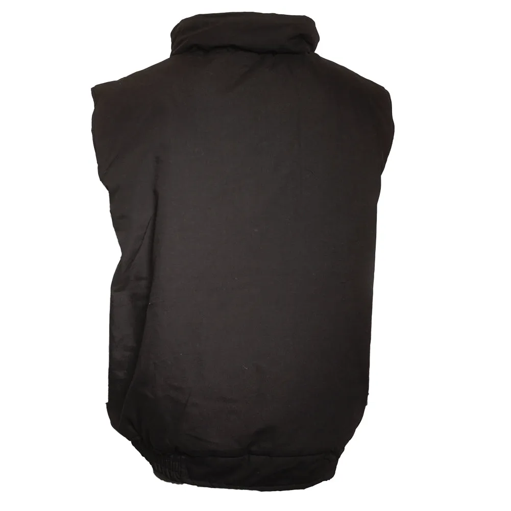 Men's Vest Sleeveless Zip Up Padded Front Pocket Mock Neck Puffy Utility Vest