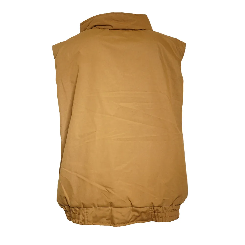 Men's Vest Sleeveless Zip Up Padded Front Pocket Mock Neck Puffy Utility Vest