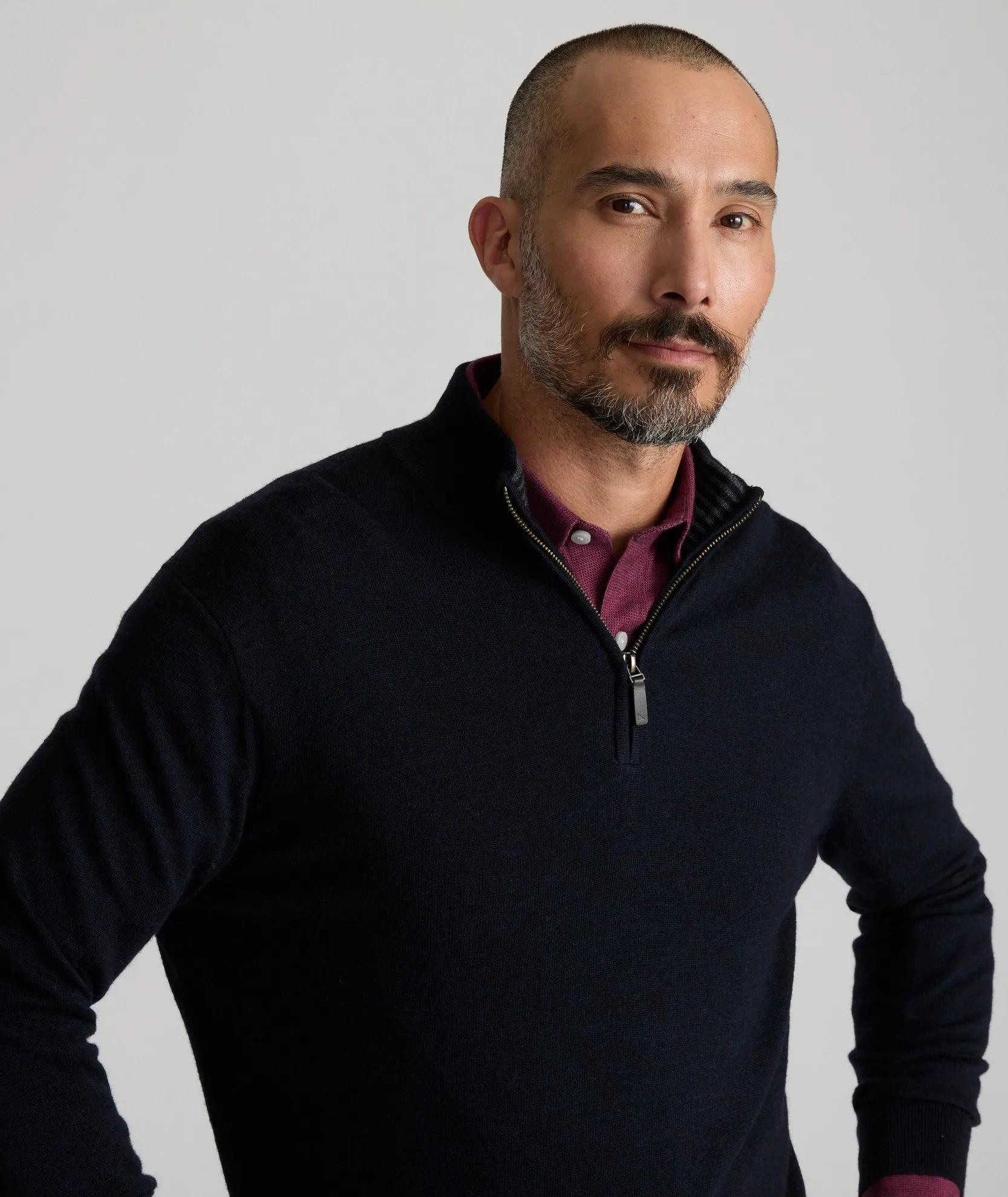 Merino Wool Quarter-Zip Sweater