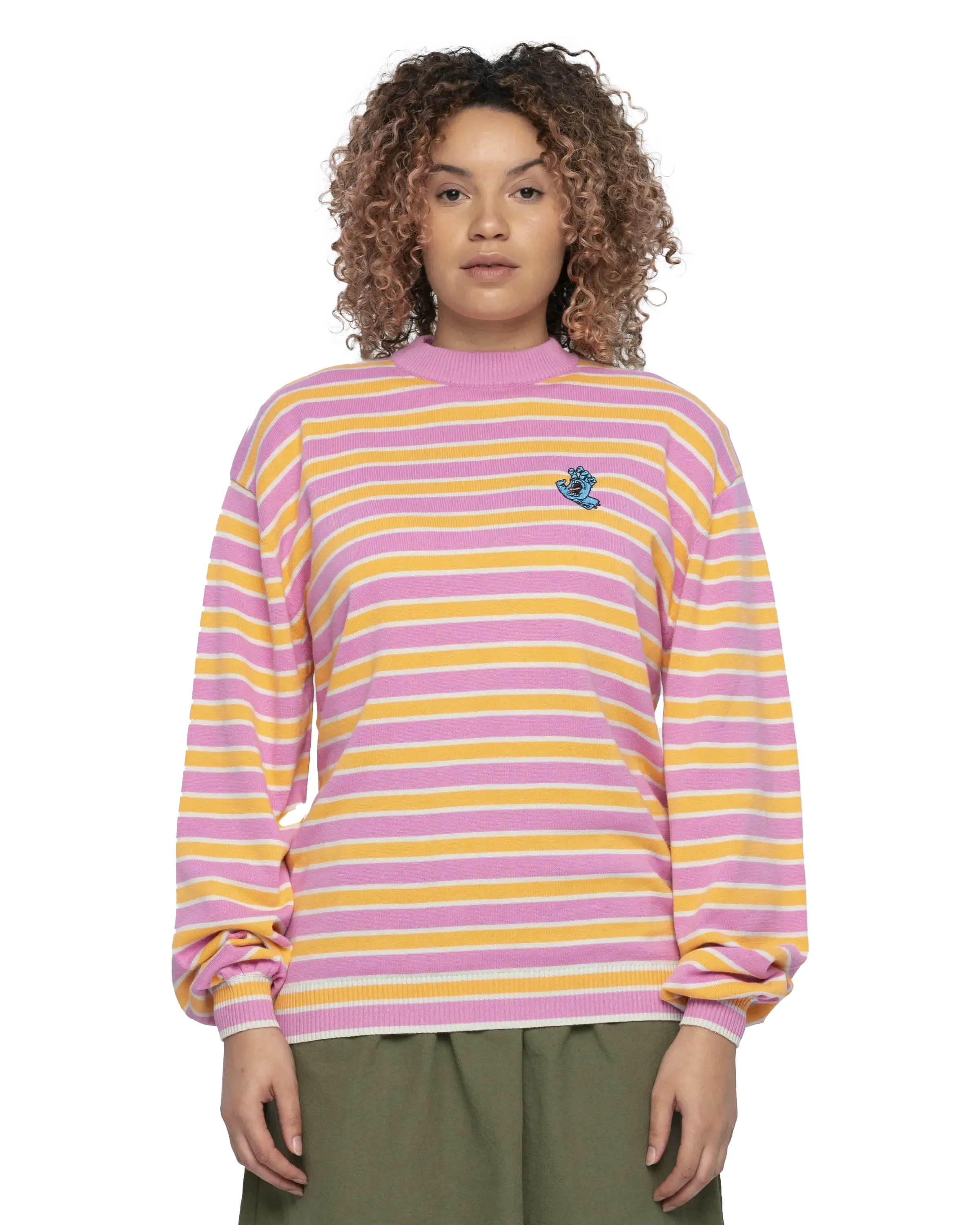 Mini Hand Jumper in Pink & Orange Stripe
