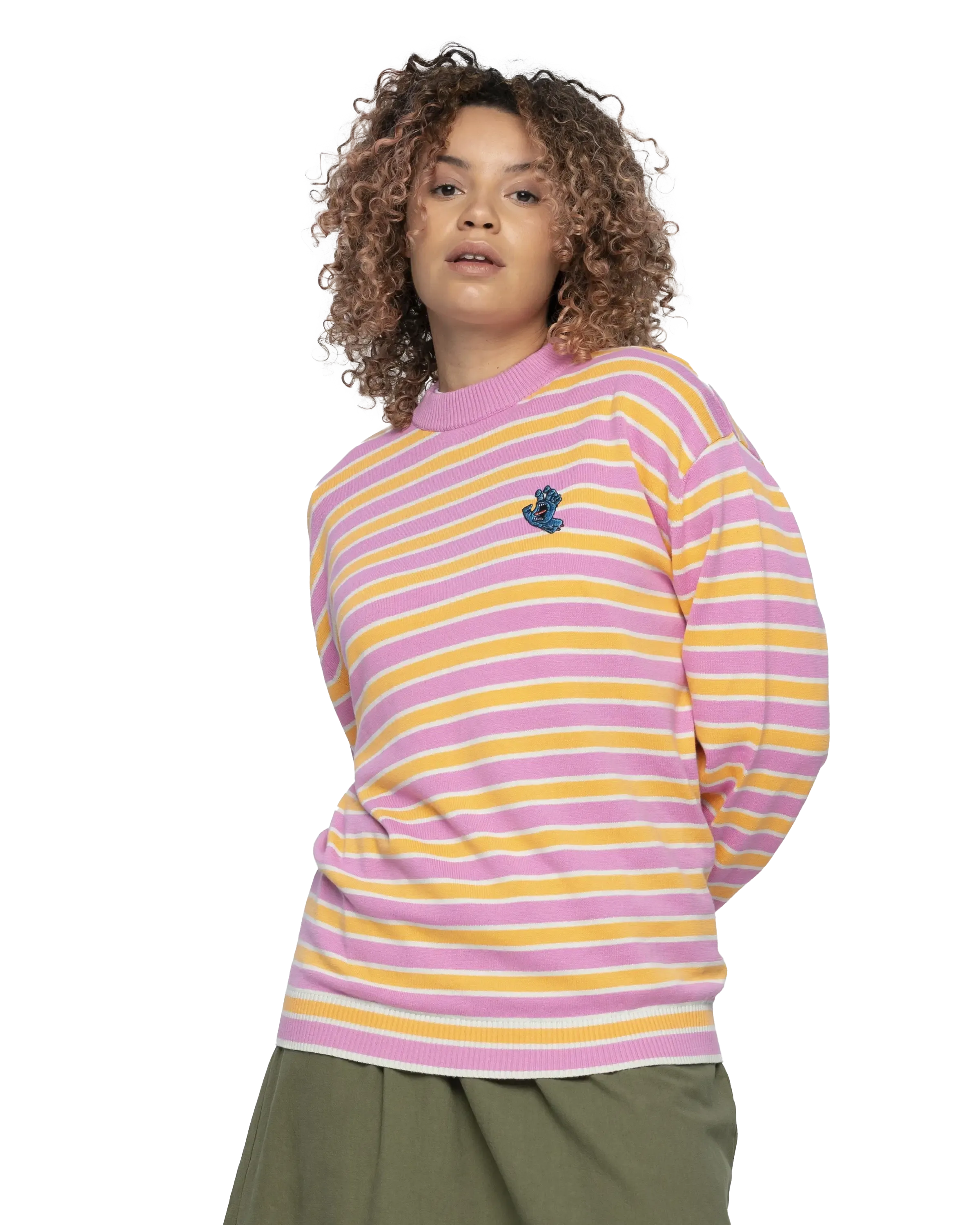 Mini Hand Jumper in Pink & Orange Stripe