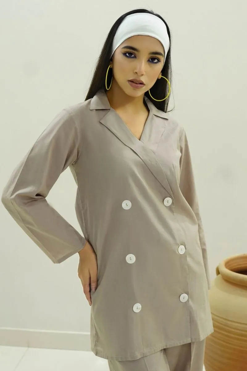 Minutiae - Slate Co-Ord - Light Khaddar - Light Grey - 2 Piece