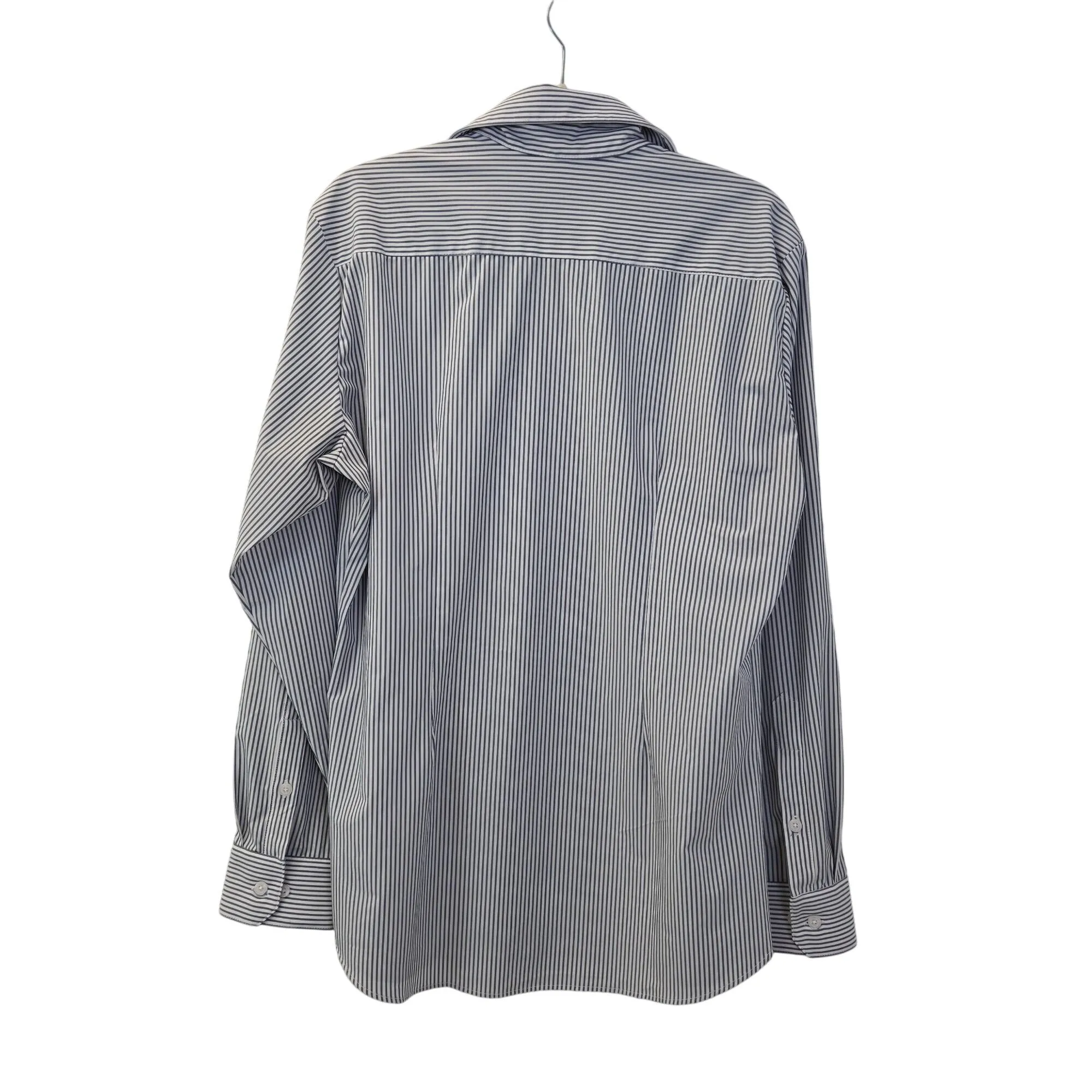Mizzen Main Leeward Trim Fit Striped Activewear Tech Button Down Shirt Size Large