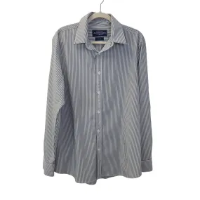 Mizzen Main Leeward Trim Fit Striped Activewear Tech Button Down Shirt Size Large