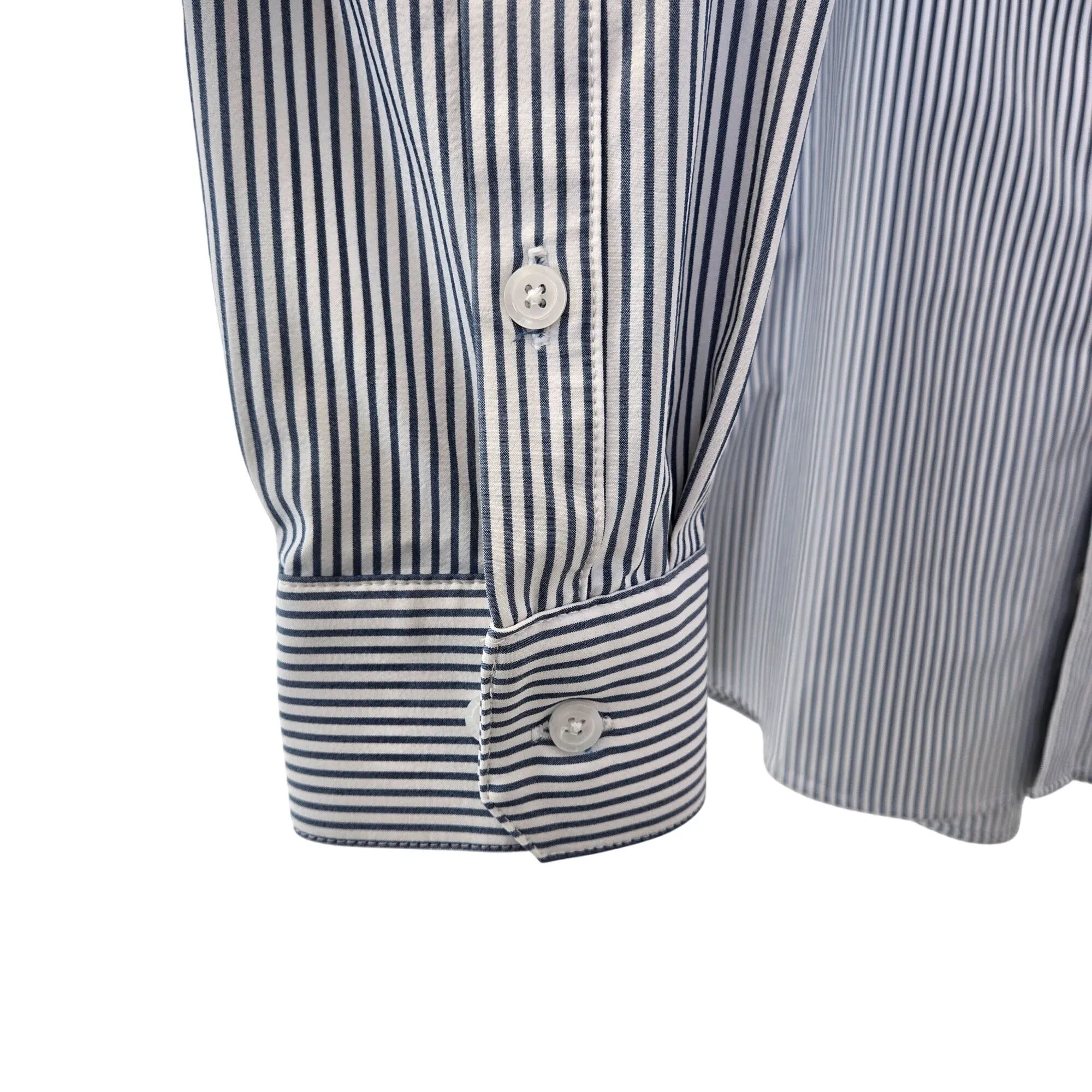 Mizzen Main Leeward Trim Fit Striped Activewear Tech Button Down Shirt Size Large