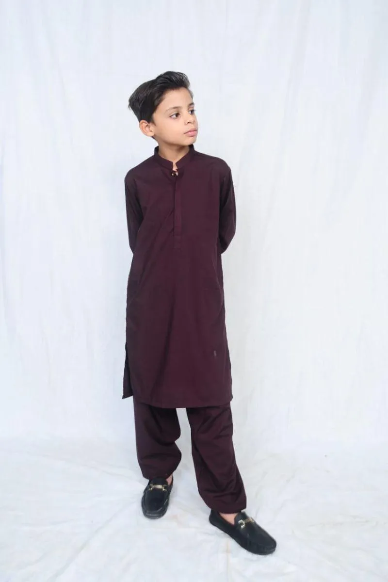 Mom4Little - Burgundy shalwar kameez set