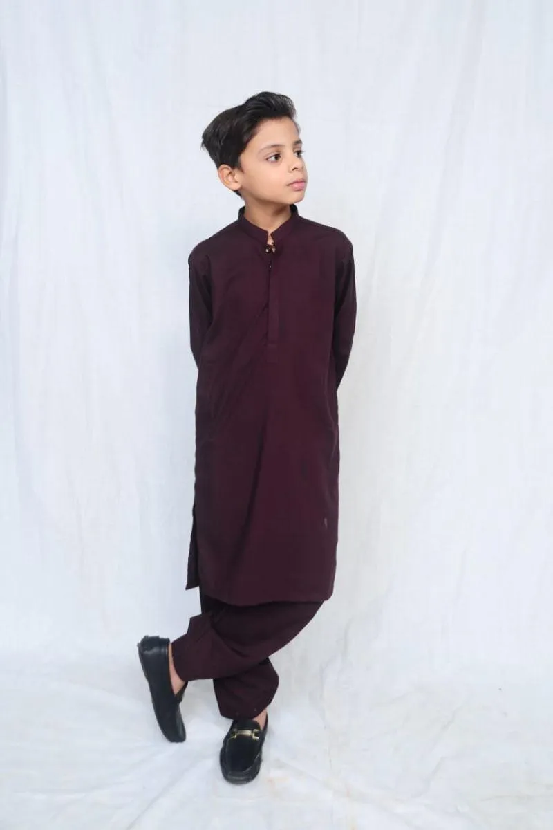 Mom4Little - Burgundy shalwar kameez set
