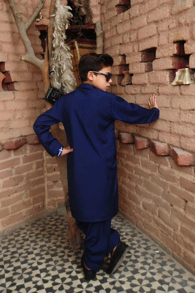 Mom4Little-Navy Blue  Kameez Shalwar set