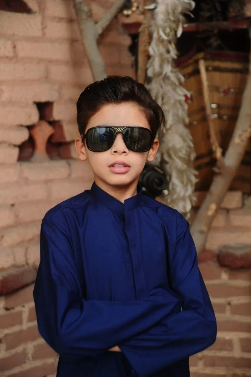 Mom4Little-Navy Blue  Kameez Shalwar set