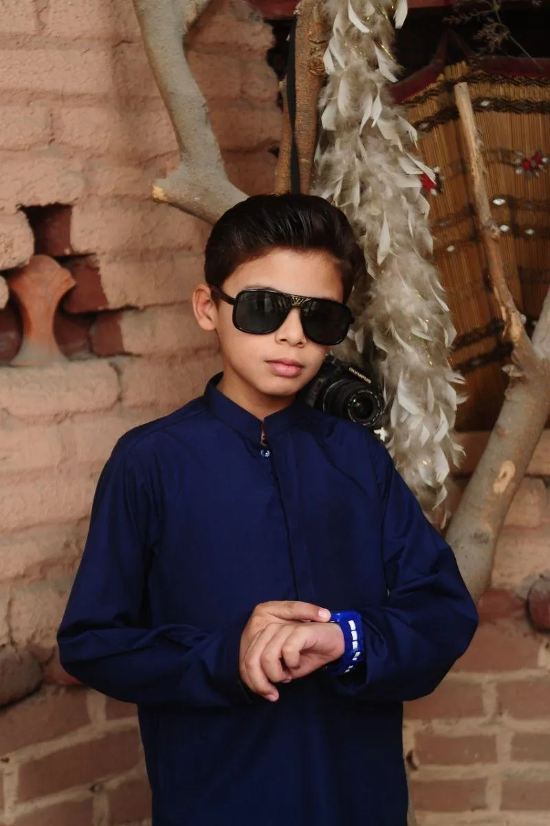 Mom4Little-Navy Blue  Kameez Shalwar set