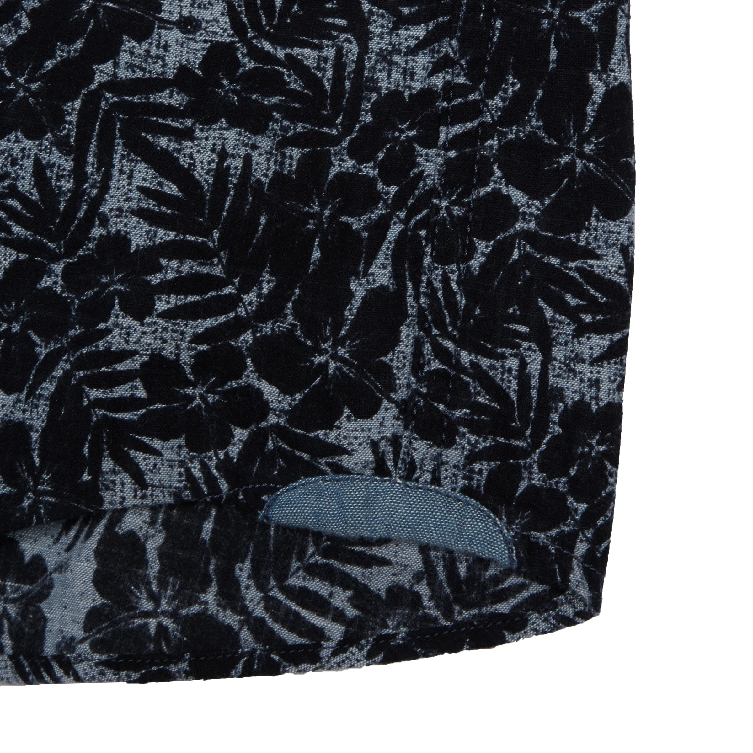 Navy Floral Printed Chambray Short Sleeve Shirt - Navy Floral (Final Sale)*