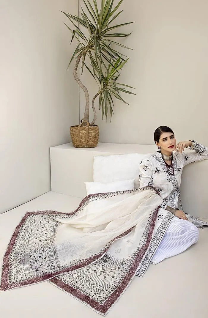 Nilofer Shahid - Crystal Noir - Hand Made Block Print - 3 Piece