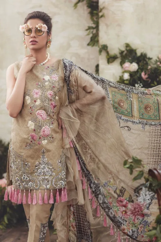 Noor by Saadia Asad Luxury Lawn 2018 – 10 Gold Dipped