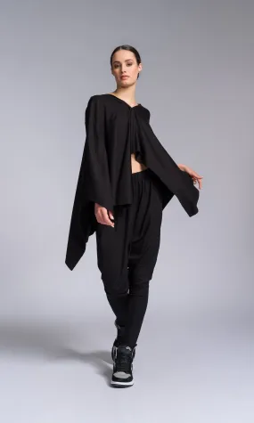 Open Back Blouse with Asymmetric Closure