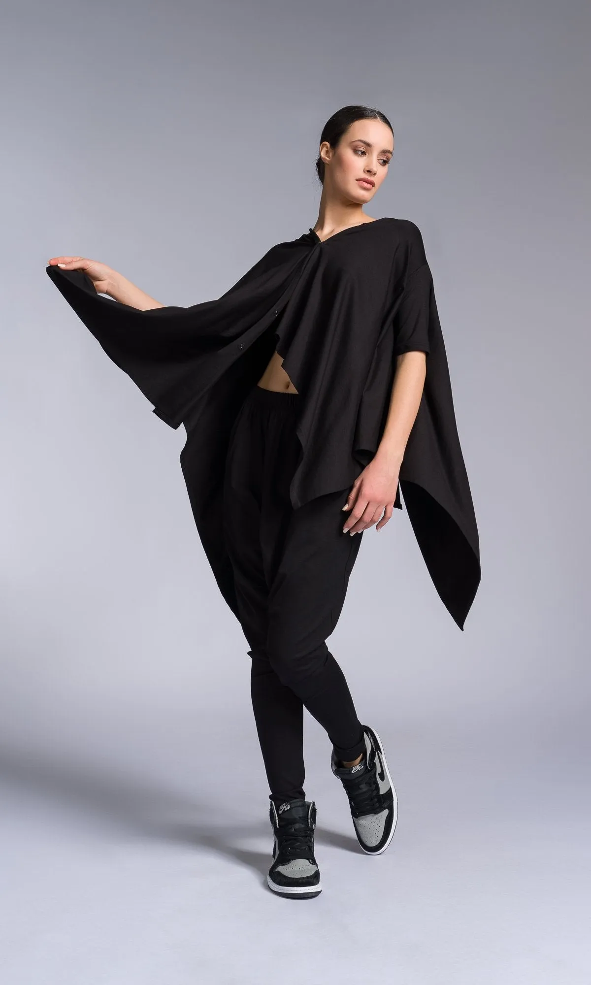 Open Back Blouse with Asymmetric Closure