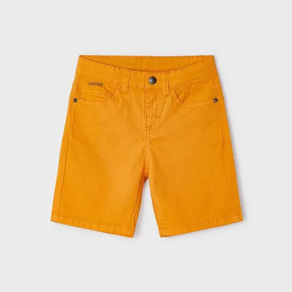 ORANGE BASIC 5 POCKETS TWILL SHORTS FOR BOYS