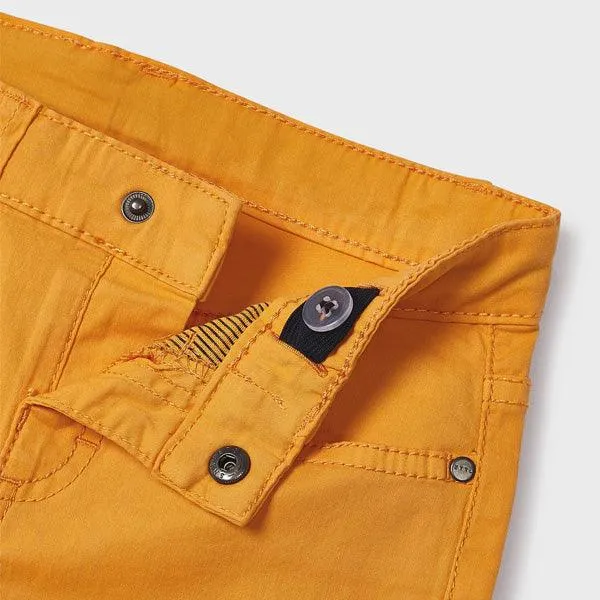 ORANGE BASIC 5 POCKETS TWILL SHORTS FOR BOYS