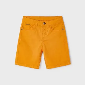 ORANGE BASIC 5 POCKETS TWILL SHORTS FOR BOYS
