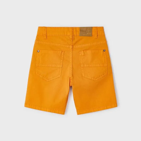 ORANGE BASIC 5 POCKETS TWILL SHORTS FOR BOYS