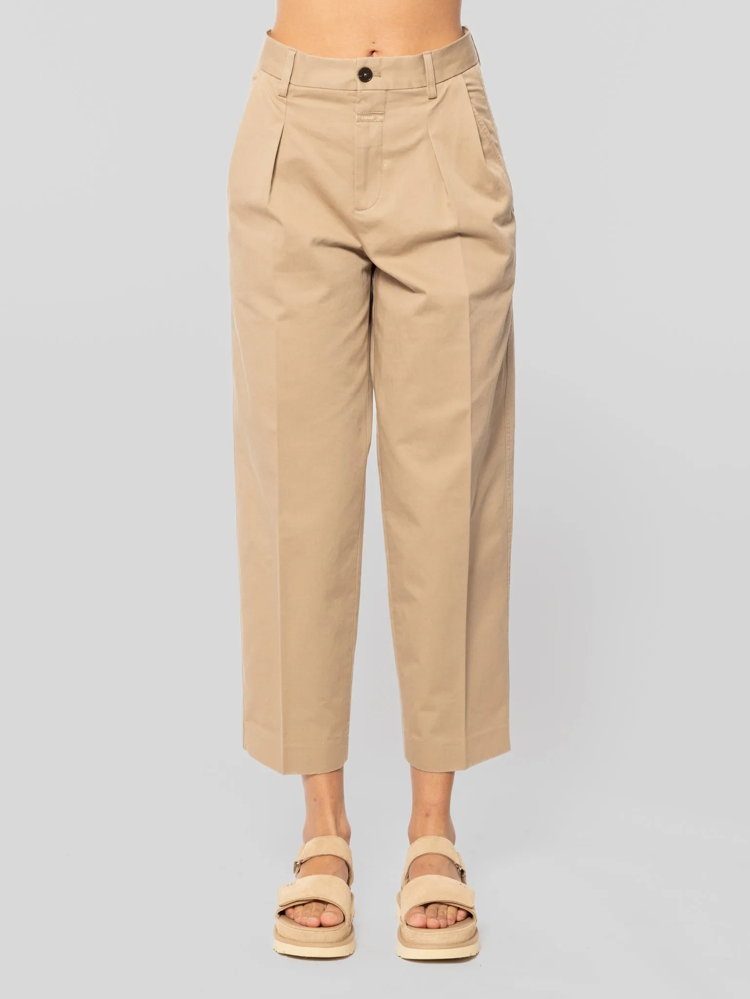 Pantaloni Chino Cropped Beige
