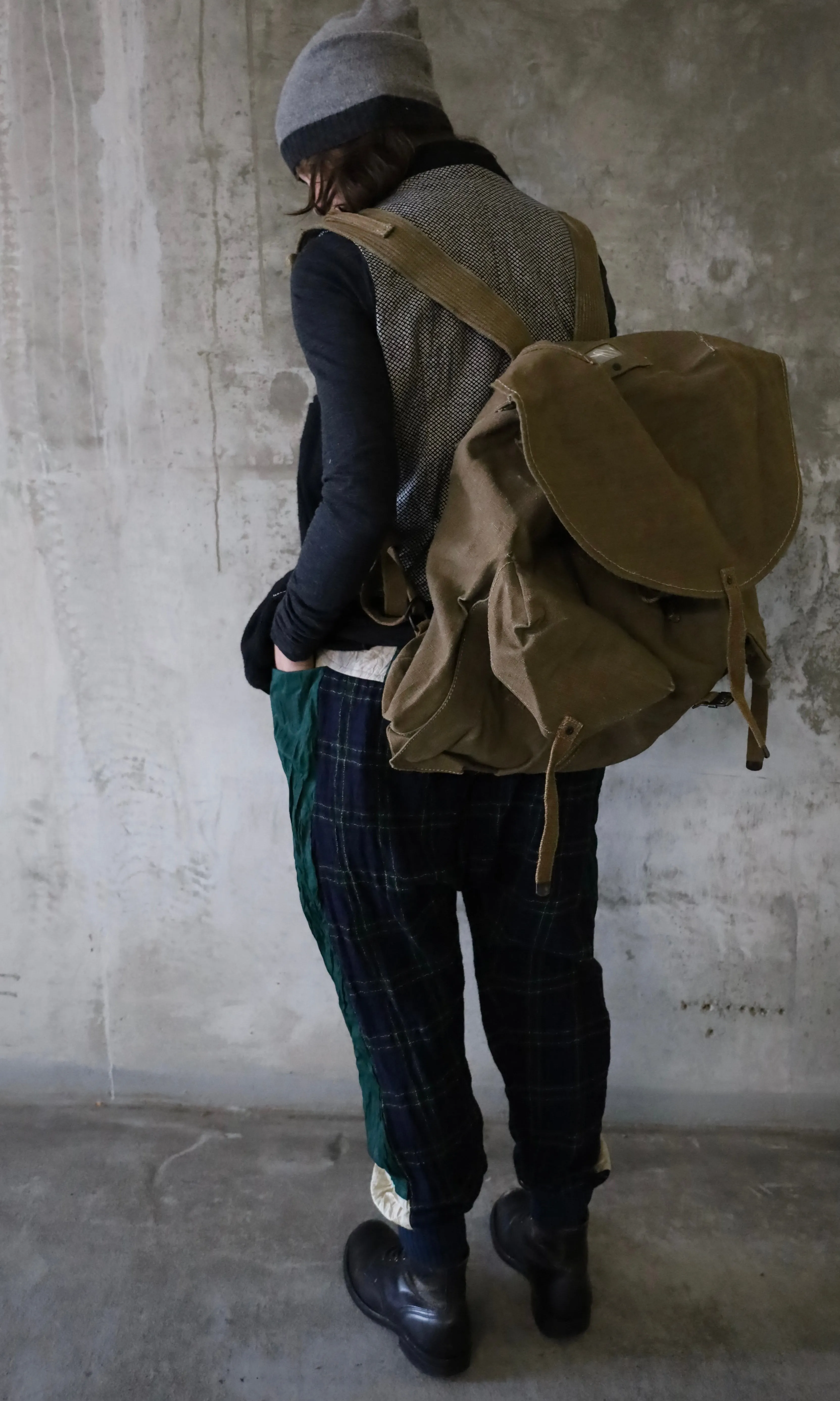 PLAID CASHMERE PANTS