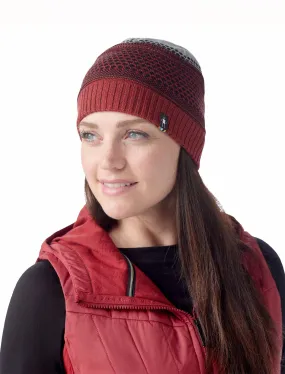 Popcorn Cable Beanie, Currant Heather