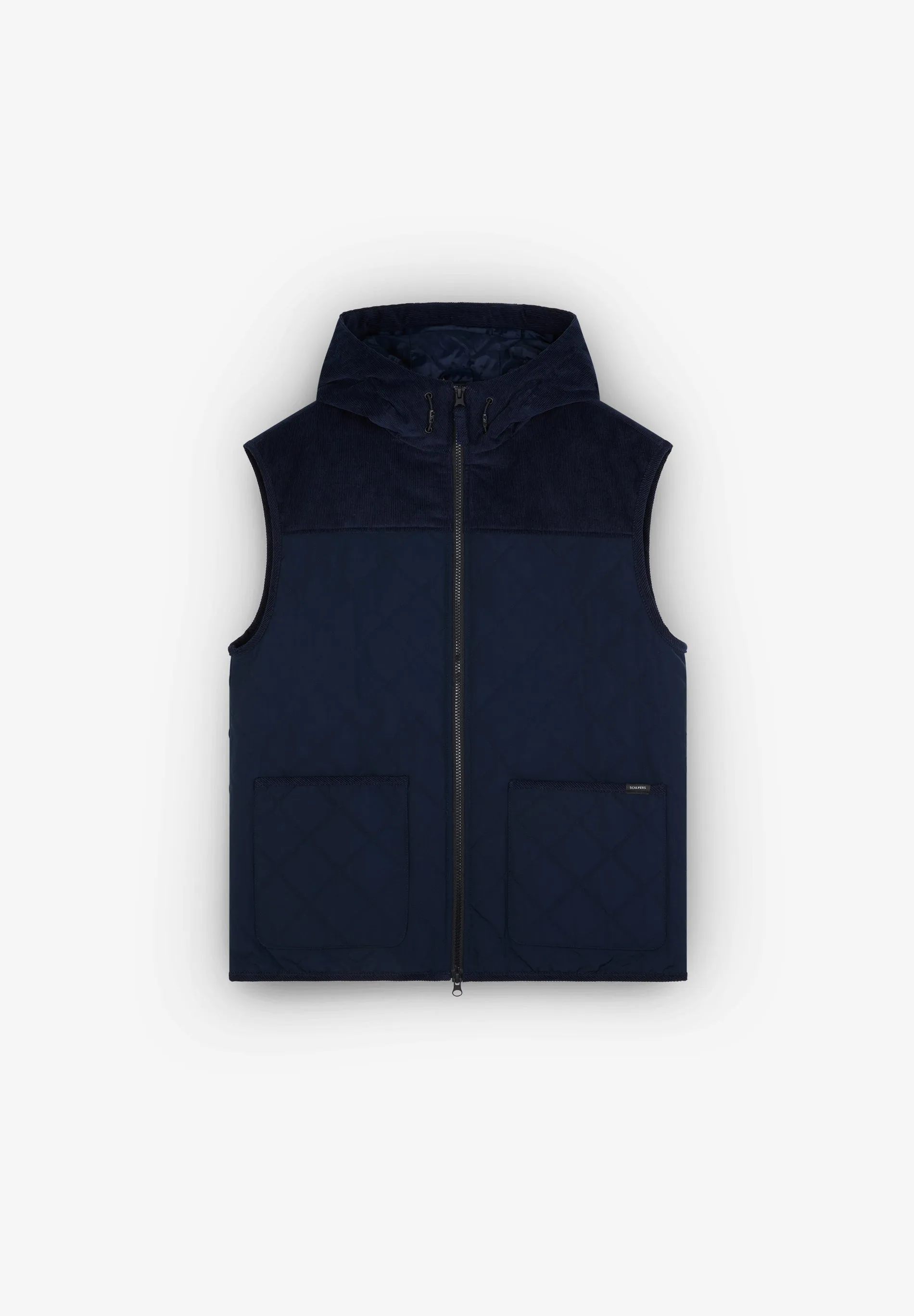 QUILTED GILET WITH CORDUROY DETAIL