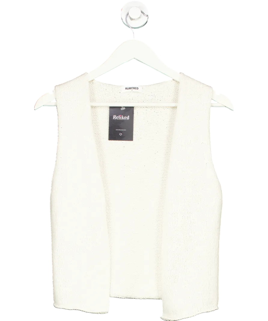 Rumoured Cream Knitted Open Vest UK S