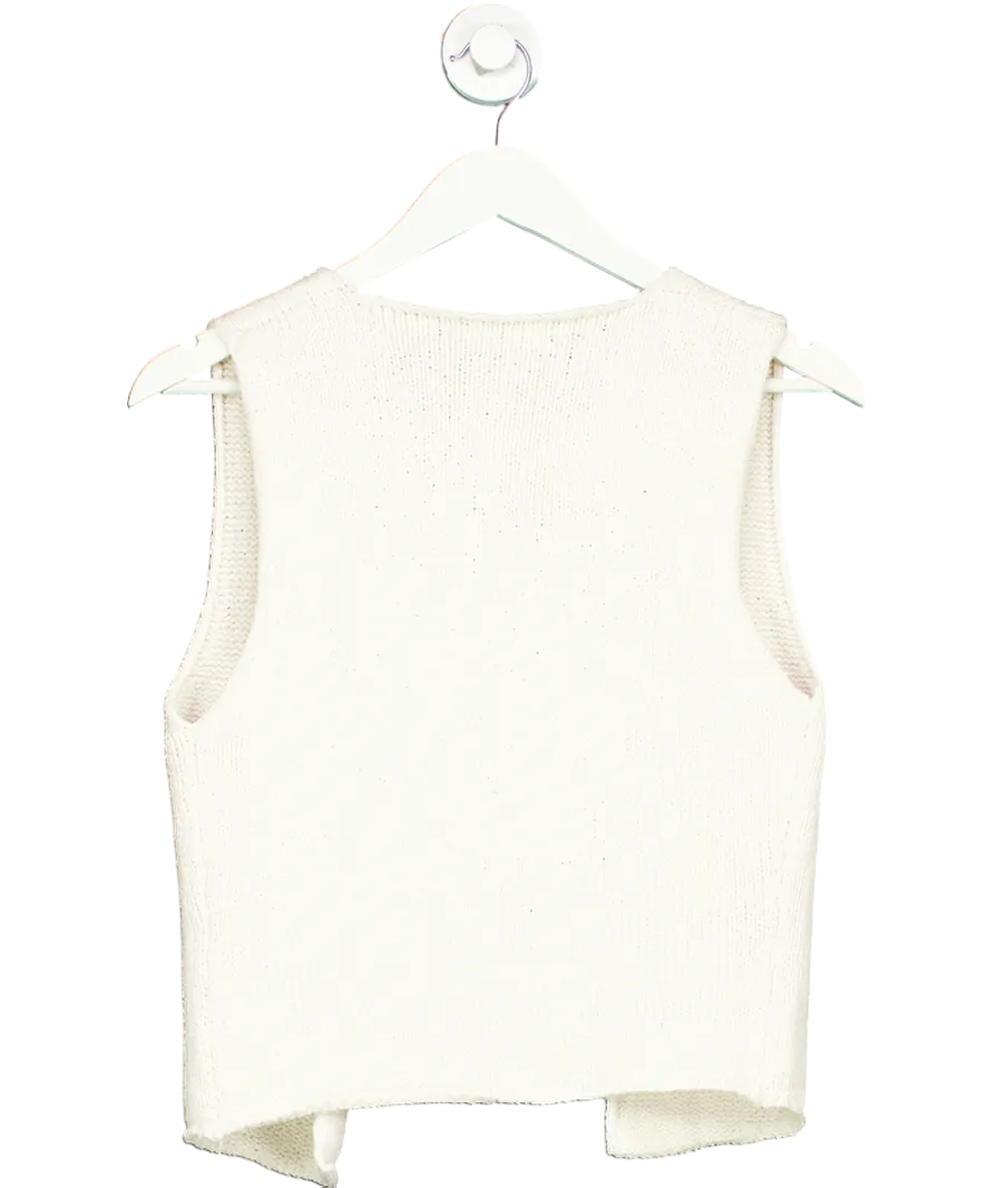 Rumoured Cream Knitted Open Vest UK S