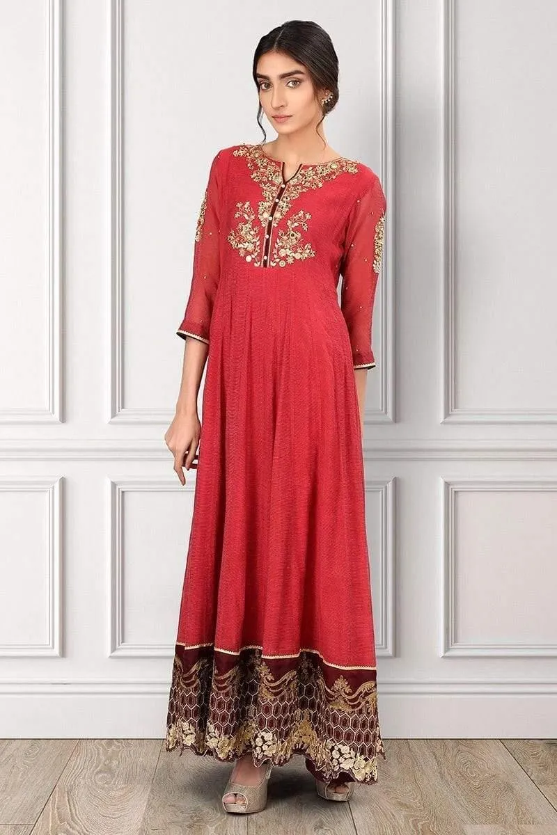 Sadia Aamir - Berry Pink Yaqoot - SAL-06 - Embroidery - 1 Piece