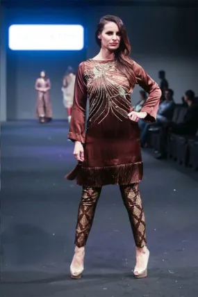 Sadia Aamir - Chocolat - Brown - Silk & Jamawar - 2 Piece