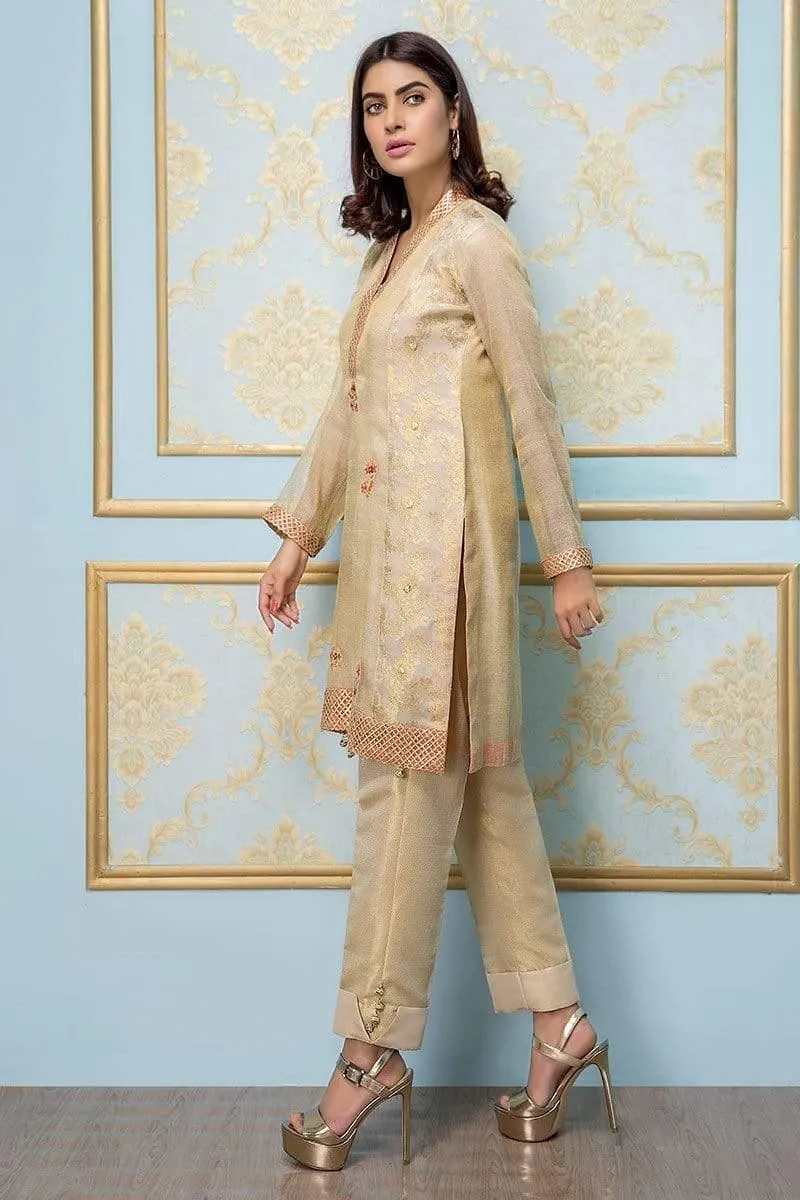 Sadia Aamir - Gold Opal - SA-LP09 - Mysori jamavar - 1 Piece