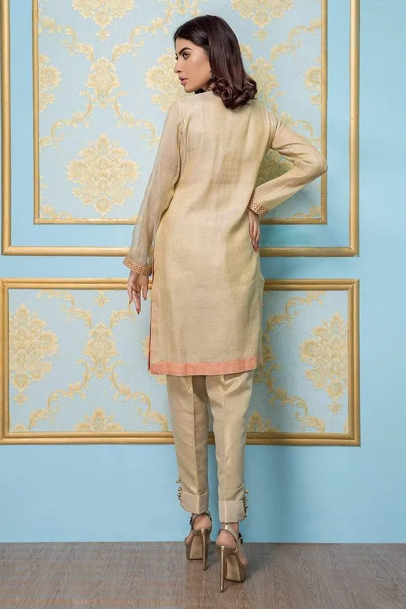 Sadia Aamir - Gold Opal - SA-LP09 - Mysori jamavar - 1 Piece