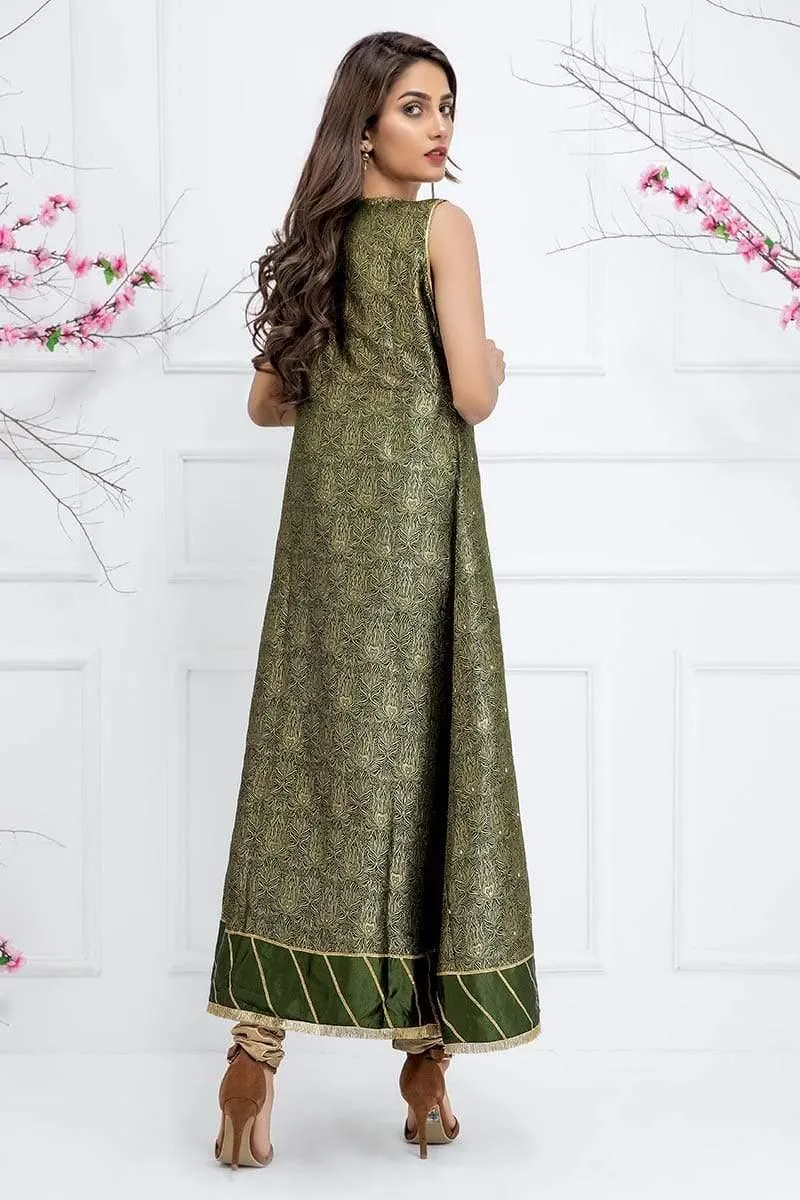 Sadia Aamir - Green Jade Ivy - SA-LP14 - Jamavar Silk - 1 Piece