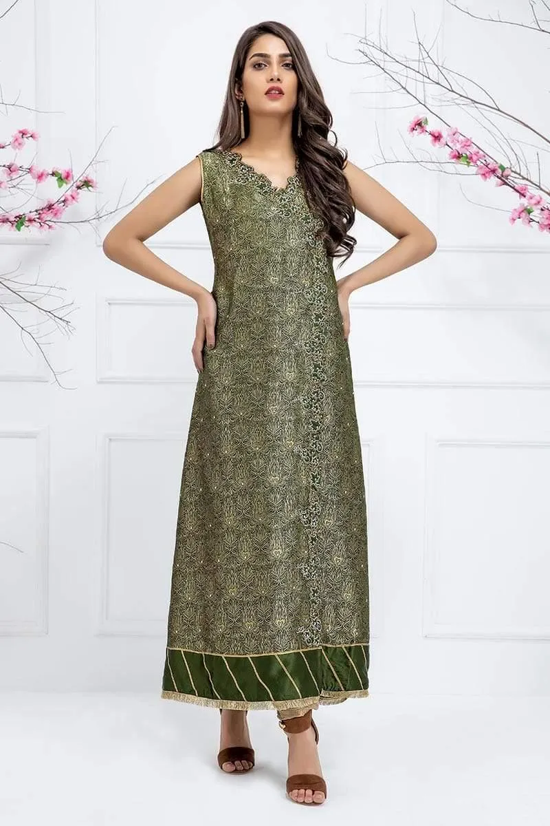 Sadia Aamir - Green Jade Ivy - SA-LP14 - Jamavar Silk - 1 Piece