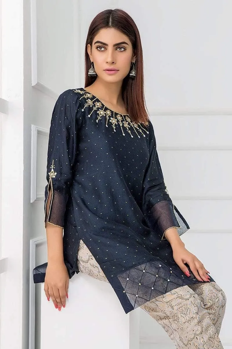 Sadia Aamir - Midnight Blue Royal - SA-LP04 - Khaddi Cotton - 1 Piece