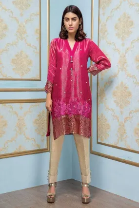 Sadia Aamir - Shocking Pink Prism - SA-LP12 - Shimmer Chiffon - Raw Silk - 1 Piece