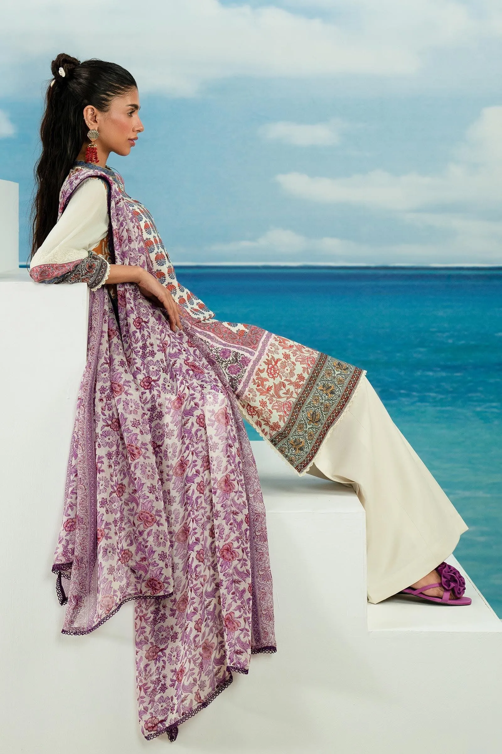 Sana Safinaz - H242-016A-3CI - Lawn - 3 Piece - Unstitch