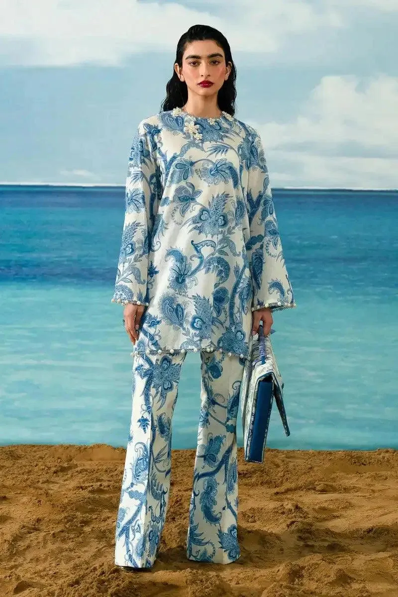 Sana Safinaz - H242-018B-2C - Lawn - BLUE - 2 Piece - Unstitch