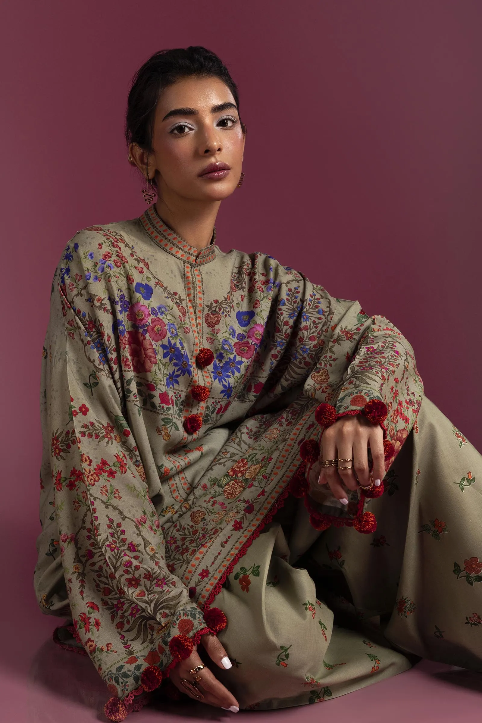 Sana Safinaz - H243-011B-2C - Green - Printed - 2 Piece - Unstitch