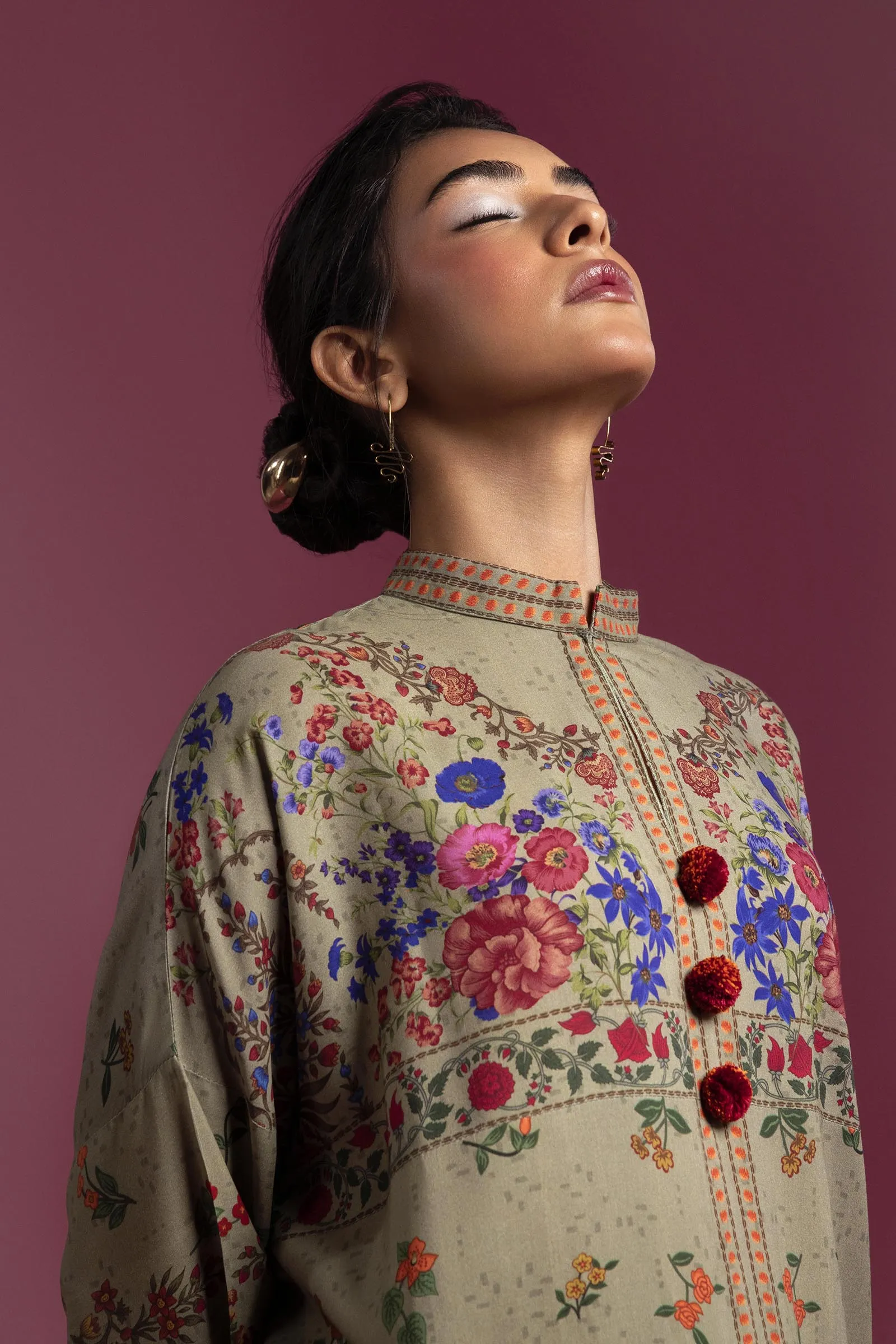 Sana Safinaz - H243-011B-2C - Green - Printed - 2 Piece - Unstitch